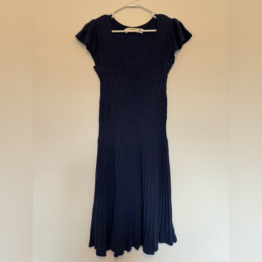 Anthropologie Sparrow Navy Knit Dress